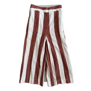 Madewell Striped Linen Wide Leg Cropped Pants